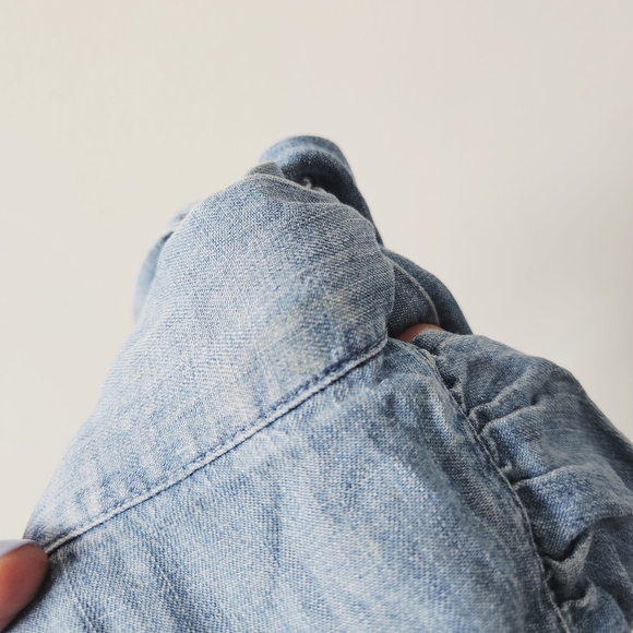 Rails Etienne Chambray Wrap Skirt Size M Ruffle Blue - Picture 6 of 6